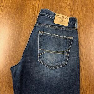 【FF053】HOLLISTER W32 L32 色落ち加工 ダメージ加工 ジーンズ ジーパン デニムパンツ メンズブランド古着 ホリスター 送料無料