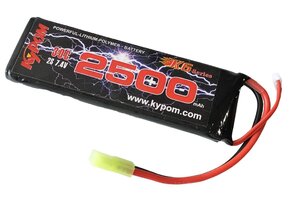 Kypom S電動ガン 7.4V 2500mAh 30C60C リポミニタミヤ コネクター 電動ガン エアガン リポ リチウムポリマー バッテリー　★