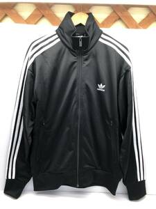 ■ 良品 adidas アディダス トラックジャケット ファイヤーバード ジャージ ブラック L メンズ 三本ライン ■