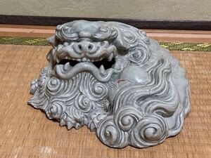 旧家蔵出品　時代　鍋島焼　青磁鬼獅子伏香炉　名品　古美術品