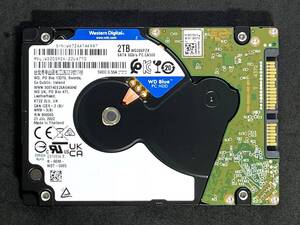  ★ 2TB ★ Western Digital Blue　/　WD20SPZX ★【使用時間：87ｈ】2022年製 WD Blue 稼働極少 2.5インチ内蔵HDD/7mm[管:KRR7