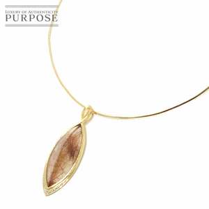 ルチルクオーツ 27.46ct ダイヤ 0.11ct K18 YG ネックレス 45cm イエローゴールド 750 Rutile Quartz Necklace 90210788