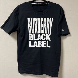 バーバリーブラックレーベル ビッグロゴ 半袖Tシャツ ロゴT 黒 Mサイズ BURBERRY BLACKLABEL ブラック