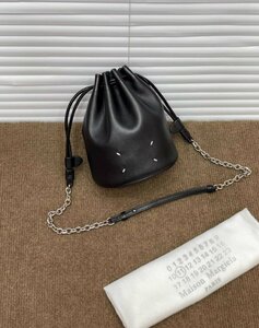 Maison Margiela メゾン マルジェラ タビ バケット ショルダーバッグ レザー 羊革 ブラック