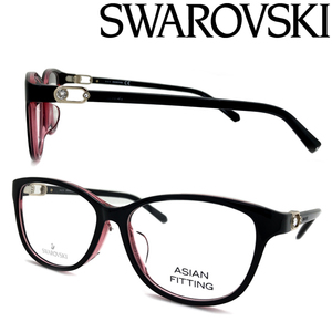 SWAROVSKI メガネフレーム ブランド ブラック×クリアレッド 眼鏡 SK5405D-005