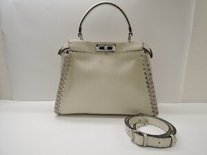 フェンディ FENDI セレリア ピーカブー 2way 8BN290 ハンドバッグ ショルダーバッグ ホワイト ランクAB バッグ BRB・バッグ・財布