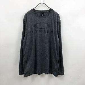 OAKLEY/オークリー 長袖Tシャツ ビックロゴ チャコールグレー サイズXL