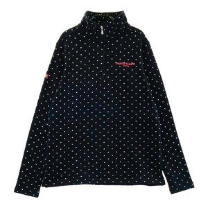 marie claire sport マリクレール スポール 裏フリース ハーフジップ 長袖Tシャツ ドット柄 ブラック系 [240101250934] ゴルフウェア