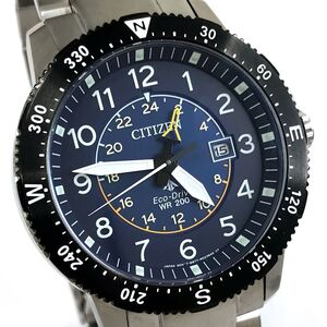 超美品 CITIZEN シチズン PROMASTER プロマスター エコドライブ 腕時計 BJ7094-59L ソーラー LANDシリーズ GMT 箱付き 動作確認済み