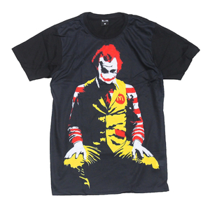 マクドナルド ジョーカー メイク 映画 アメリカ お洒落 ストリート系 デザインTシャツ おもしろTシャツ メンズ 半袖★tsr0815-blk-m