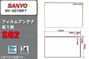 地デジ サンヨー SANYO 用 フィルムアンテナ NV-SD750FT 対応 ワンセグ フルセグ 高感度 受信 高感度 受信