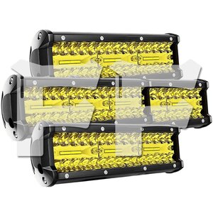 送料無料.. 9インチ LED ワークライト 作業灯 180W イエロー 照明 トラック SUV ボート 建設機械 工事現場 漁業用 12V/24V SM180W 4個 新品