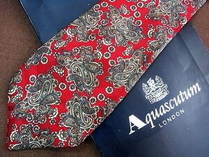 ♪6584C♪良品【ペイズリー 柄】 アクアスキュータム【Aquascutum】ネクタイ