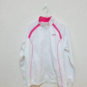 アシックス ウィメンズ トレーニングジャケット EZL103 白ピンク M