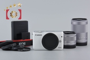 【中古】Canon キヤノン EOS M10 ダブルズームレンズキット ホワイト ミラーレス一眼カメラ