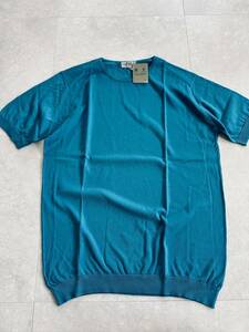 4949】新品3.8万【JOHN SMEDLEY / ジョンスメドレー　L(50)　BELDEN T-SHIRT　STANDARD FIT　シーアイランドコットンニット】SKIPPER BLUE