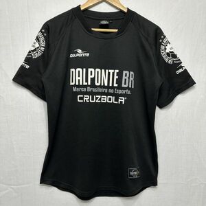 DALPONTE ダウポンチ ショート スリーブ 半袖 プラ クティス T シャツ ウエア L サッカー フット サル ボール 黒 ブラック b19551