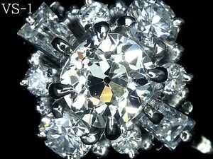 UM13144D【1円～】新品【RK宝石】超希少 オールドヨーロピアンカット VS-1 極上ダイヤモンド 0.798ct 極上脇石ダイヤ Pt900 超高級リング