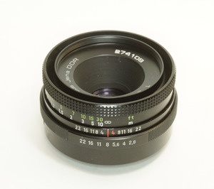 ドイツ製 Carl Zeiss Jena T 2.8/50 輸出仕様 M42 831NA-109 ブラック 後期型 Tessar aus Jena テッサー A/M切替レバー