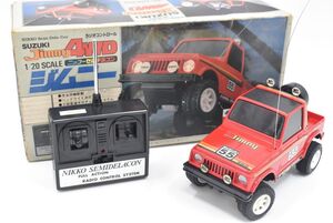 (1004M 1230T5)1円～ NIKKO ニッコー　SUZUKI Jimny 4WD 1/20 スズキジムニー セミデラコン ラジコン　当時物【ジャンク品】