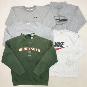 ● 90s NIKE ナイキ 5点 フリースジャケット スウェットシャツ 白タグ USA製含む ヴィンテージ 古着 サイズMIX メンズ 卸 現状品 2.11kg