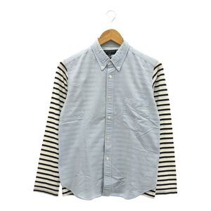 Comme des Garcons コムデギャルソン HOMME シャツ XS コットン100％ 長袖 ドッキング 重ね着 ボーダー トップス メンズ AM6146A7