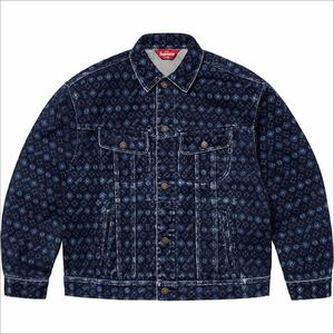 SUPREME FLOCKED DENIM TRUCKER JACKET L