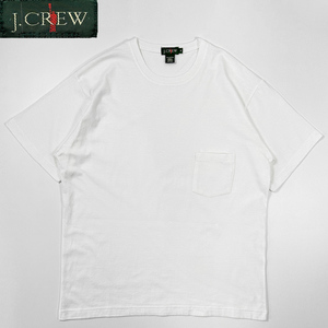 80s 90s ビンテージ◎未使用品 巨人タグ J. CREW 無地 半袖 Tシャツ M L ホワイト 白 デッドストック ポケット 付き ポケT // hanes oneita