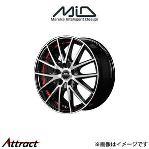 MID シュナイダー RX27 アルミホイール 4本 デイズ& デイズルークス B21W(13×4J 4-100 INSET43 ブラック/レッド)SCHNEIDER