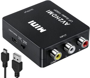 RCA to HDMI 変換コンバーター AV to HDMI 変換コンバーター RCA コンポジット （赤、白、黄） 3色端子 hdmi 変換アダプタ 1080P/720P