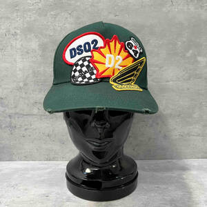 DSQUARED2 Motor Badges Cap キャップ グリーン ディースクエアード 店舗受取可