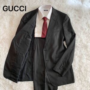 1円~ 【最高傑作トムフォード期】 GGインターロッキング柄 GUCCI TOM FORD グッチ トムフォード スーツ セットアップ ストライプ 2B シルク