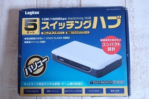 6-1866A/未使用品 Logitec 5ポート スイッチングハブ LAN-SW05/PH ロジテック 未使用