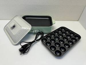 な1350-1　アピックス/ホットプレート/AHP-199/FSKP-9919/2020年製/単相100V/平面プレート たこ焼きプレート2枚付　W375×D235×H140ｍｍ