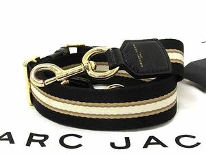 ■美品■ MARC JACOBS マークジェイコブス キャンバス×レザー バッグ用 ショルダーストラップ ブラック系×アイボリー系 AZ8690