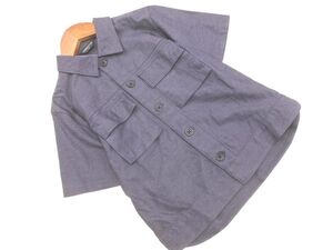 ネコポスOK COMME CA ISM コムサイズム シャツ sizeM 110〜120cm/紺 ■◆ ☆ ehb4 子供服