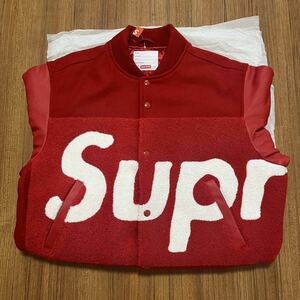 【新品 赤M 24SS Big Logo Chenille Varsity Jacket】 supreme シュプリーム 春夏 立ち上げ box logo ボックスロゴ スタジャン ジャケット