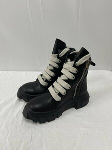 RICK OWENS リック・オウエンス Jumbo Lace Bozo Tractor Boots レザー ブーツ ブラック 希少 中古 EU41