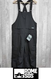 【新品】25 ROME SDS BAGGY CARGO BIB PANTS - Mサイズ - STRETCH BLACK 正規品 スノーボード ウェア ビブパンツ