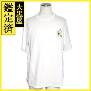 HERMES　エルメス　衣類　Tシャツ ミニレザーパッチ　メンズL　ホワイト　コットン／レザー　2143000680181　【200】