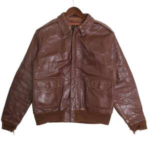 EASTMAN LEATHER CLOTHING A-2 フライトジャケット ミリタリー ブラウン (メンズ 40) 中古 古着 A2229