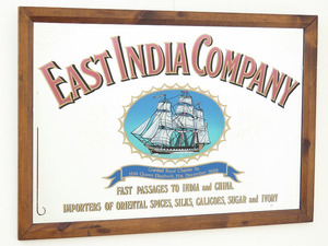 ビンテージパブミラー/ EAST INDIA COMPANY(東インド会社) /壁掛け(吊り下げ)鏡/店舗什器/ディスプレイ/インテリア雑貨/内装/装飾/A-4491-3