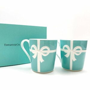 rm) TIFFANY&Co. ティファニー ブルーボックスマグ ブルーリボン マグカップ ペア ティファニーブルー 食器 ※未使用 保管品 箱付