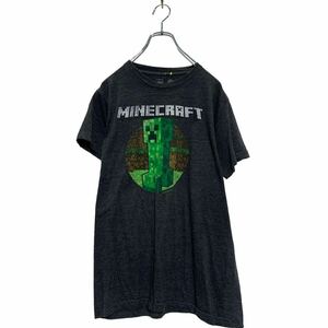 MOJANG JINX 半袖 キャラクター プリントTシャツ XS～ ダークグレー マインクラフト クリーパー 古着卸 アメリカ仕入 a606-6386