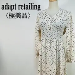 【極美品】　adapt retailing　ドット柄シャーリングワンピース