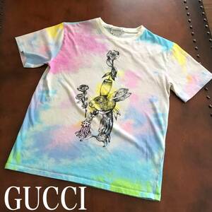 ★ GUCCI グッチ × ヒグチユウコ コラボ うさぎ ウサギ タイダイ Tシャツ １２サイズ レディースS～M相当 日本限定 美品 ★