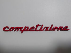 フィアット アバルト ABARTH 向け 純正デザインタイプ 「competizione」 メタルバッジ 本体色:レッド