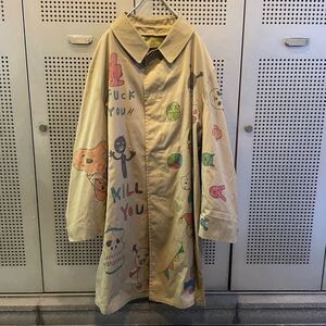 古着　ヴィンテージ　vintage コート　ステンカラーコート　リメイク　リメイクコート　カラフル　派手　個性派