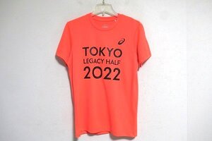 N7322:未使用ASICS（アシックス）東京レガシーハーフマラソン2022 参加ランナー用Tシャツ/サンライズレッド/M:35