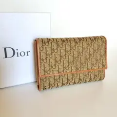 Dior 三つ折り財布 トロッター オブリーク ロゴ キャンバス ブラウン